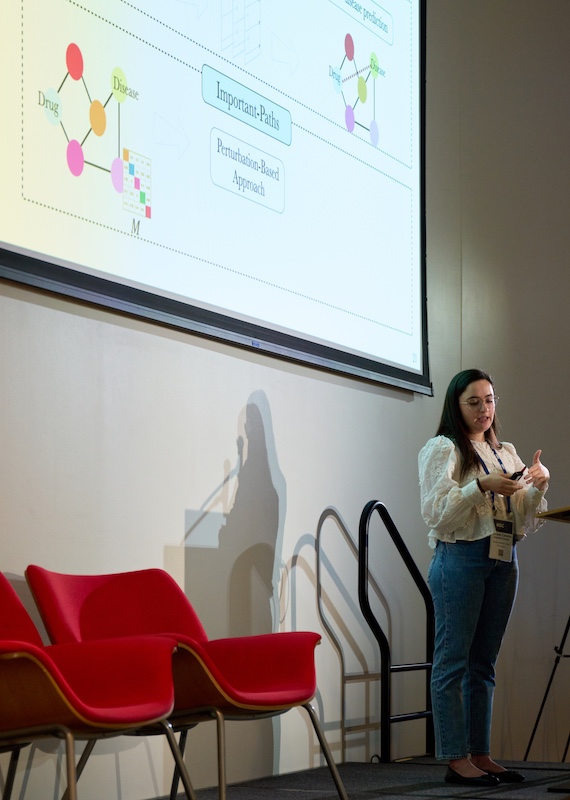 A presentation on pharmaceutical drug discovery at the Healthcare and Life Sciences Symposium (HCLS) at the Knowledge Graph Conference 2025