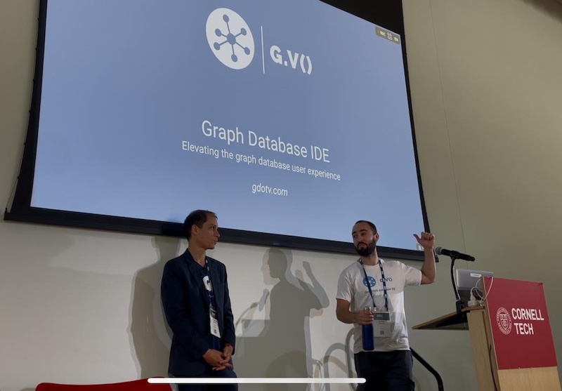 Arthur Bigeard from gdotv was the startup pitch winner at the Knowledge Graph Conference 2025